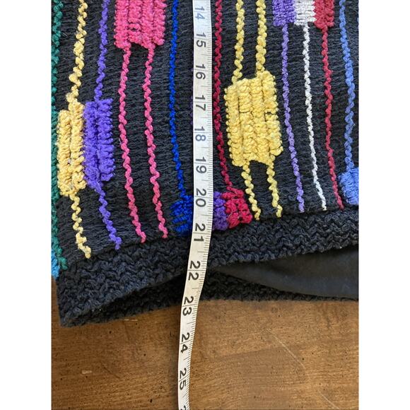 Allen Wah 3D Sweater Vtg Women’s Sz M Colorful Woven Cotton Blend Textured 80s - Picture 8 of 10